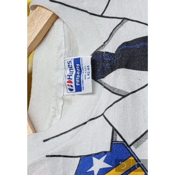 Vintage Admiral Busby & Sons Women T-Shirt Top White Logo Short Sleeve Crew 1984 - Picture 3 of 8